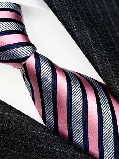 Silk tie pink striped, article 1510, view 2