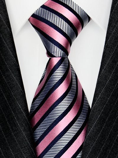 Silk tie pink striped, article 1510, view 3