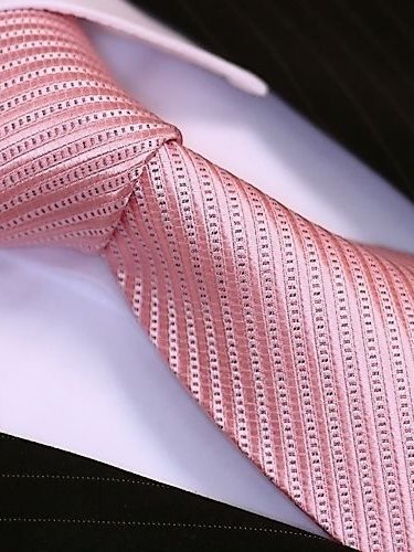 Seidenkrawatte pink mit Streifenmuster, Artikel 1577