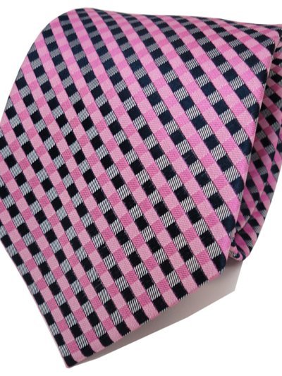 Silk tie pink checked, article 1409, view 2
