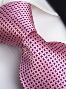 Seidenkrawatte pink mit Karomuster, Artikel 847, Ansicht 2