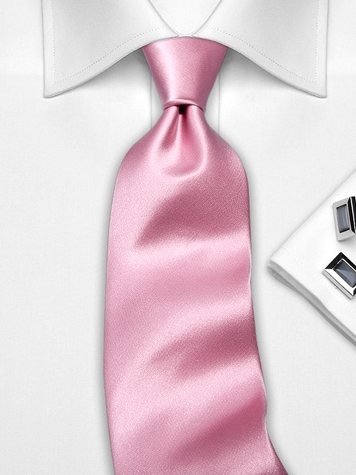 Silk tie pink solid, article 1311