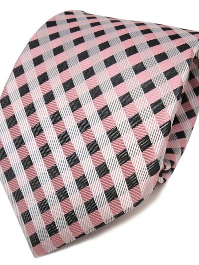 Silk tie rosé checked, article 1412, view 2