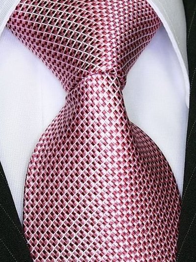 Silk tie rosé patterned, article 1013