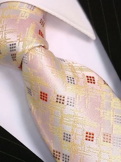 Silk tie rosé patterned, article 1502