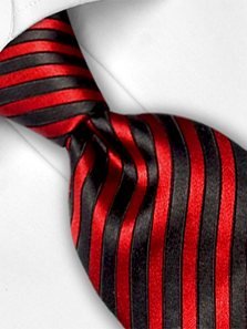 Silk tie red striped, article 1351, view 3