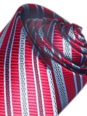 Silk tie red striped, article 845, view 2