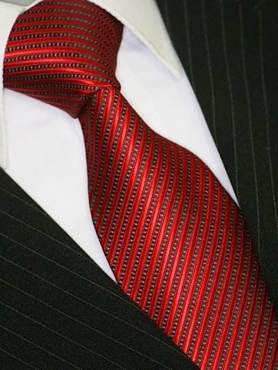 Silk tie red striped, article 979, view 2