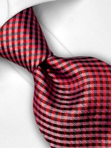 Silk tie red checked, article 1406, view 3