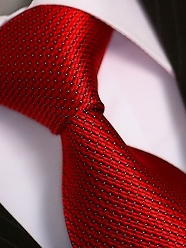 Silk tie red patterned, article 1422, view 3