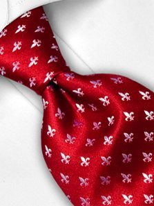 Silk tie red patterned, article 1680, view 2