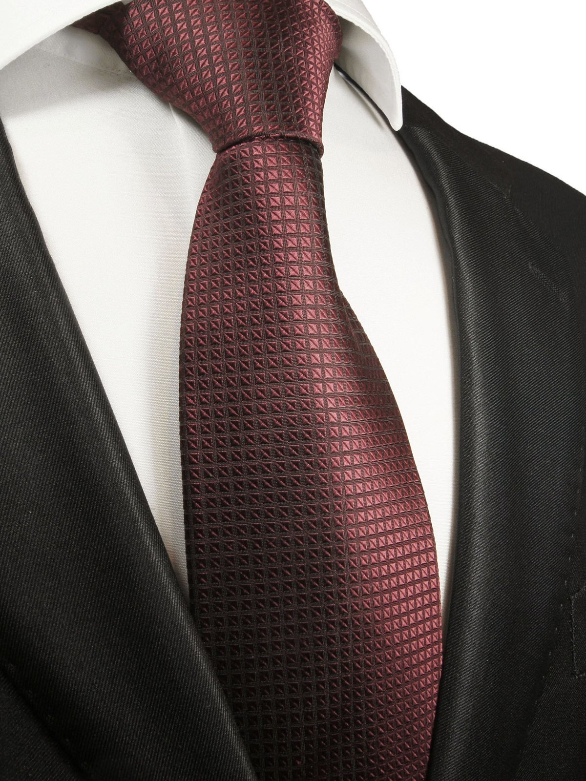 Silk tie red patterned, article 1802, view 2