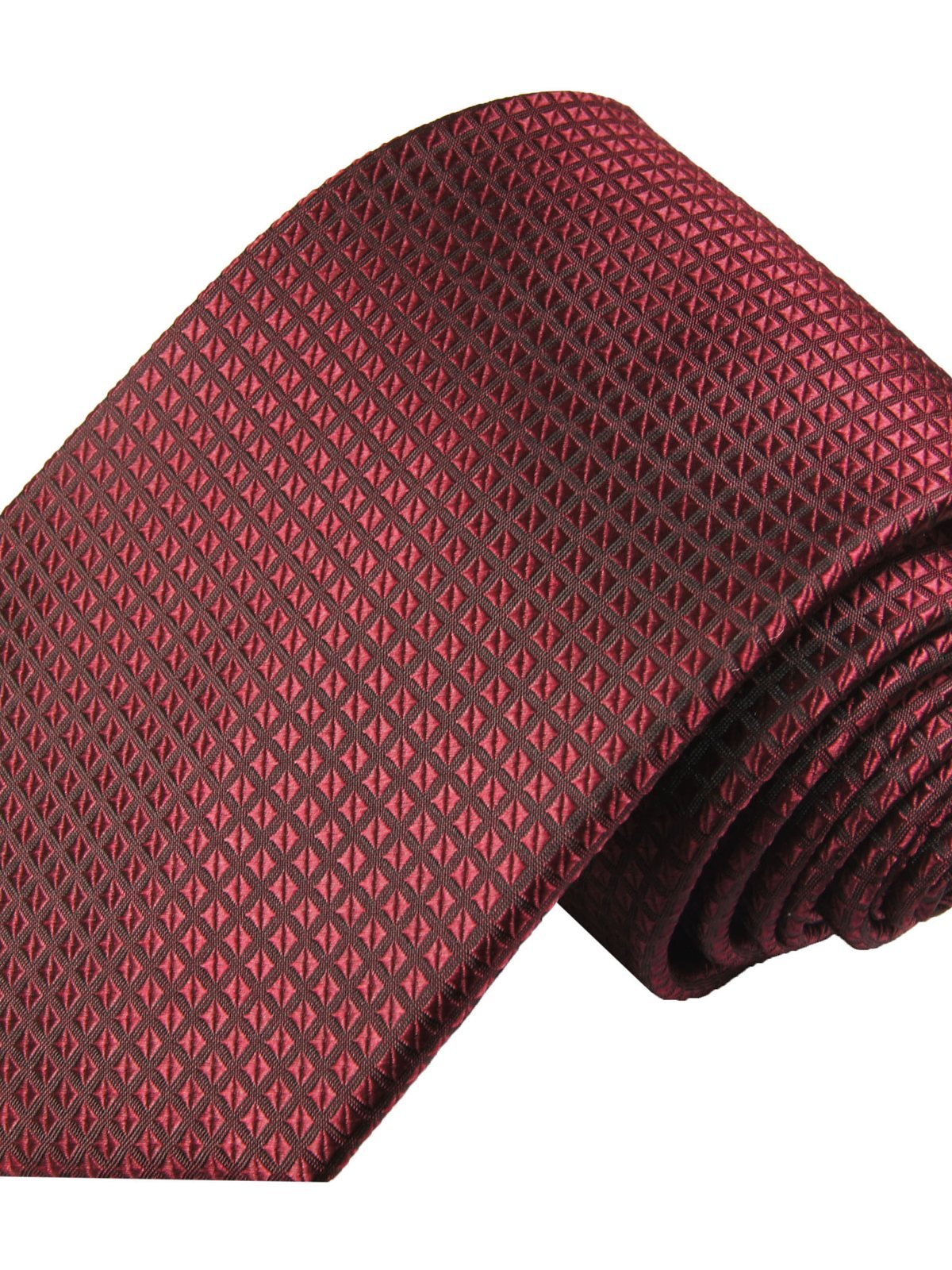 Silk tie red patterned, article 1802, view 4