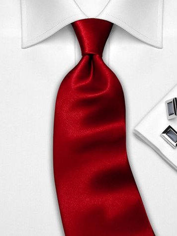 Silk tie red solid, article 1341