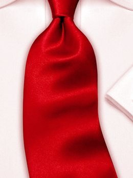 Silk tie red solid, article 1668