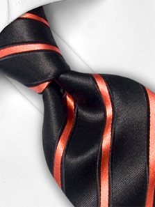 Silk tie black striped, article 1329, view 3
