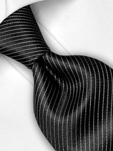 Silk tie black striped, article 1353, view 3