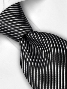 Silk tie black striped, article 1364, view 3