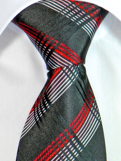 Silk tie black striped, article 1551, view 2
