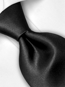 Silk tie black solid, article 1343, view 3