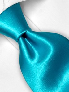 Silk tie turquoise solid, article 1350, view 3