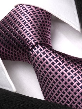 Silk tie violet checked, article 1068, view 2