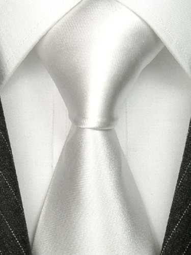 Silk tie white solid, article 1523, view 2