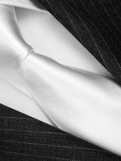 Silk tie white solid, article 1523, view 3