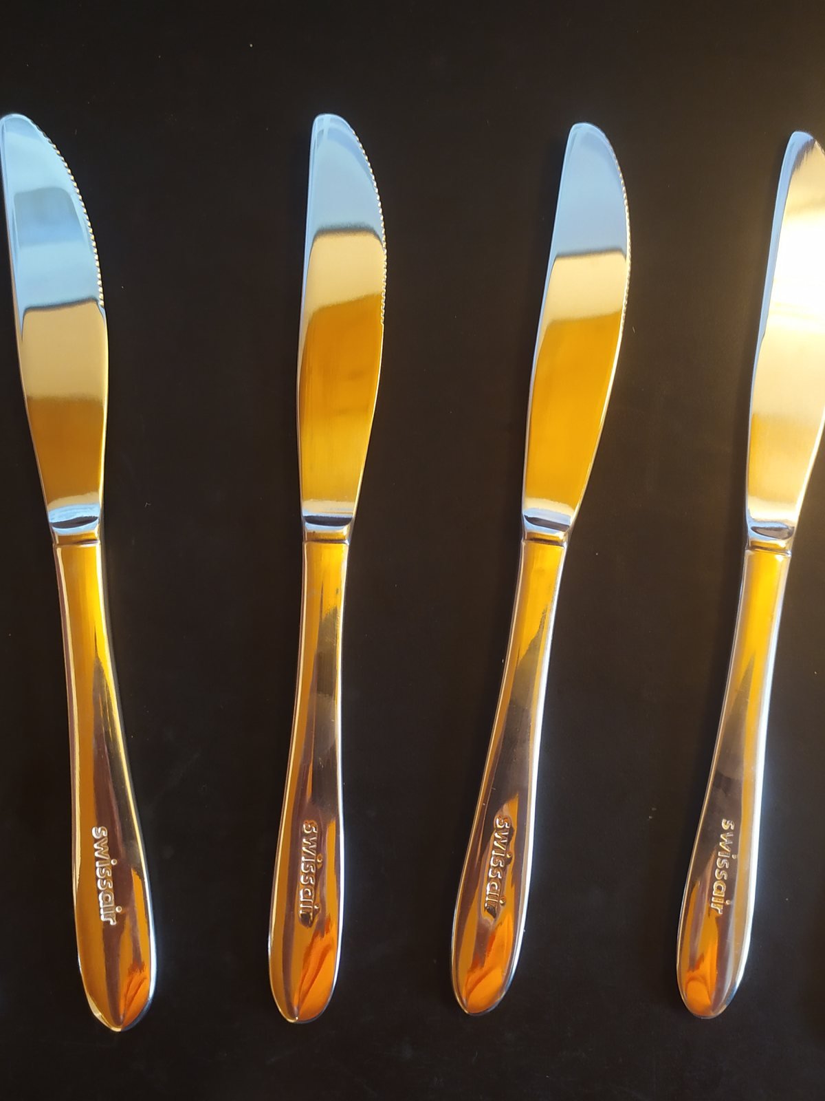 SWISSAIR® FirstClass NEUE, UNGEBRAUCHTE Silber-Vorspeisemesser, 6-teilig – Nr. SR103